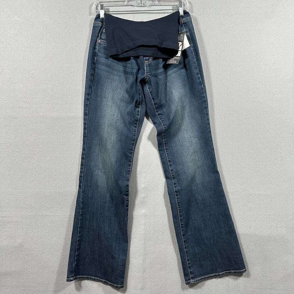 Oh Baby Motherhood Dark Wash Bootcut Maternity Jeans Belly‎ Band Size Large
